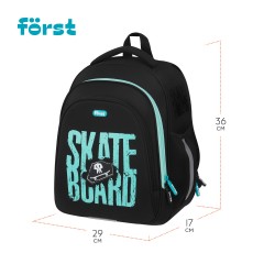 Ранец F?rst F-Base "Skateboard" 36*29*17см, 3 отделения, 2 кармана, анатомическая спинка Ранец F?rst F-Base "Skateboard" 36*29*17см, 3 отделения, 2 кармана, анатомическая спинка - фото 2