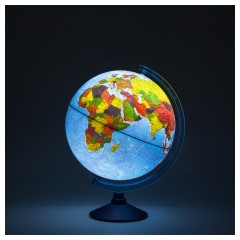 Глобус физико-политический Globen, 32см, с подсветкой от батареек на круглой подставке - фото 2