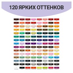 Набор двусторонних маркеров для скетчинга MESHU 120цв., основные цвета, корпус трехгранный, пулевид./клиновид.наконечники, текстильный чехол на молнии Набор двусторонних маркеров для скетчинга MESHU 120цв., основные цвета, корпус трехгранный, пулевид./клиновид.наконечники, текстильный чехол на молнии - фото 4