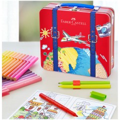 Набор для рисования Faber-Castell "Connector" 40 фломастеров+6 клипс+паспорт раскраск., метал. Набор для рисования Faber-Castell "Connector" 40 фломастеров+6 клипс+паспорт раскраск., метал. - фото 2