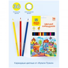 Карандаши цветные Мульти-Пульти "Невероятные приключения", 36цв., заточен., картон, европодвес - фото 2