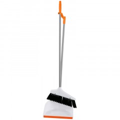 Совок для мусора OfficeClean Professional со щеткой-сметкой, метал. ручка 71,5см, пластик, рез. кромка, бело-оранжевый Совок для мусора OfficeClean Professional со щеткой-сметкой, метал. ручка 71,5см, пластик, рез. кромка, бело-оранжевый - фото 2