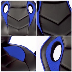 Кресло игровое Helmi HL-S07 "Boost", экокожа/ткань черная/синяя Кресло игровое Helmi HL-S07 "Boost", экокожа/ткань черная/синяя - фото 6