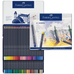 Карандаши цветные Faber-Castell "Goldfaber", 48цв., круглые, заточен., метал. коробка Карандаши цветные Faber-Castell "Goldfaber", 48цв., круглые, заточен., метал. коробка - фото 2