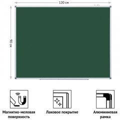 Доска магнитно-меловая OfficeSpace, 90*120см, алюминиевая рамка, полочка Доска магнитно-меловая OfficeSpace, 90*120см, алюминиевая рамка, полочка - фото 3