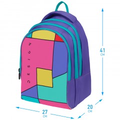 Рюкзак Berlingo inStyle "Color Block" 41*27*20см, 3 отделения, 1 карман, эргономичная спинка Рюкзак Berlingo inStyle "Color Block" 41*27*20см, 3 отделения, 1 карман, эргономичная спинка - фото 2