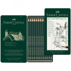 Набор карандашей ч/г Faber-Castell "Castell 9000 Design Set", 12шт., 5H-5B, заточен., метал. кор. Набор карандашей ч/г Faber-Castell "Castell 9000 Design Set", 12шт., 5H-5B, заточен., метал. кор. - фото 2