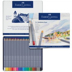 Карандаши акварельные художественные Faber-Castell "Goldfaber Aqua", 24цв., метал. коробка Карандаши акварельные художественные Faber-Castell "Goldfaber Aqua", 24цв., метал. коробка - фото 3