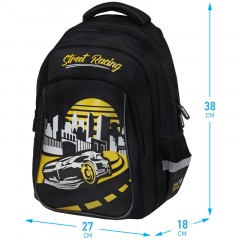 Рюкзак Berlingo Comfort "Street racing" 38*27*18см, 3 отделения, 3 кармана, эргономичная спинка Рюкзак Berlingo Comfort "Street racing" 38*27*18см, 3 отделения, 3 кармана, эргономичная спинка - фото 2