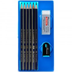 Набор карандашей ч/г Faber-Castell "Goldfaber Sketch", 6шт.+ластик+точилка, 2H-6B, заточен., карт. уп., европодвес Набор карандашей ч/г Faber-Castell "Goldfaber Sketch", 6шт.+ластик+точилка, 2H-6B, заточен., карт. уп., европодвес - фото 2