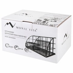 Органайзер для косметики и мелочей металлический 5 секций, MONTE VITA, 140х220х127 мм, чёрный, 272478 Органайзер для косметики и мелочей металлический 5 секций, MONTE VITA, 140х220х127 мм, чёрный, 272478 - фото 2