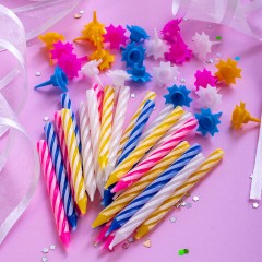 Набор свечей для торта 24 шт., 6 см, 24 держателя, ЗОЛОТАЯ СКАЗКА, в блистере, 591445 - фото 7