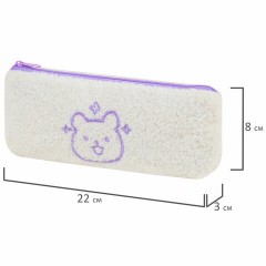 Пенал ЮНЛАНДИЯ, 1 отделение, плюш, "Bear", белый, 22x8х3 см, 272270 Пенал ЮНЛАНДИЯ, 1 отделение, плюш, "Bear", белый, 22x8х3 см, 272270 - фото 5
