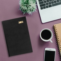 Ежедневник датированный 2026 145х215 мм, А5, STAFF, обложка бумвинил, черный, 117307 - фото 10