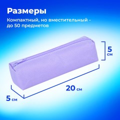 Пенал-тубус ПИФАГОР на молнии, ткань, пастельно-фиолетовый, 20х5 см, 272259 Пенал-тубус ПИФАГОР на молнии, ткань, пастельно-фиолетовый, 20х5 см, 272259 - фото 9