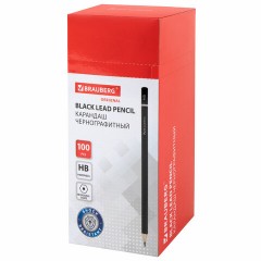 Карандаш чернографитный BRAUBERG, 1 шт., "Touch line", НВ, корпус черный, заточенный, 180621 - фото 2