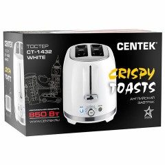 Тостер CENTEK CT-1432, 850 Вт, 2 тоста, 7 режимов, пластик, белый, CT-1432 WHITE - фото 8