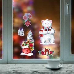 Наклейка для окон (1 штука) двусторонняя МНОГОРАЗОВАЯ 30х38 см, "Ассорти № 2", ЗОЛОТАЯ СКАЗКА, 591926 - фото 10