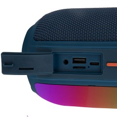 Колонка портативная влагозащищенная KAIGO (КАЙГО) BTW185, 20 Вт, Bluetooth, USB, Micro SD, AUX, RGB, TWS, FM, синяя, 514221 - фото 5
