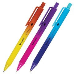 Ручки шариковые автоматические BRAUBERG "Grade", НАБОР 3 ШТУКИ, СИНИЕ, soft-touch, пишущий узел 0,7 мм, линия письма 0,35 мм, 144206 Ручки шариковые автоматические BRAUBERG "Grade", НАБОР 3 ШТУКИ, СИНИЕ, soft-touch, пишущий узел 0,7 мм, линия письма 0,35 мм, 144206 - фото 2