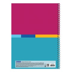 Тетрадь А4, 80 л., BRAUBERG, гребень, клетка, обложка твердая, "Color", 404055 - фото 12