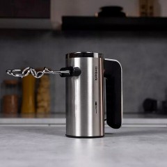 Миксер TIMBERK T-HM40S49, 550 Вт, 5 скоростей, 2 венчика, 2 крюка для теста, подставка, стальной - фото 9
