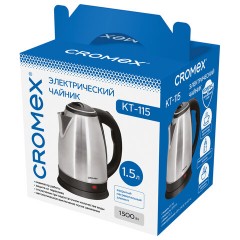 Чайник CROMEX KT-115, 1,5 л, 1500 Вт, закрытый нагревательный элемент, нержавеющая сталь, серебристый, 452925 Чайник CROMEX KT-115, 1,5 л, 1500 Вт, закрытый нагревательный элемент, нержавеющая сталь, серебристый, 452925 - фото 6