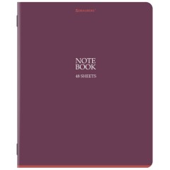 Тетрадь А5, 48 л., BRAUBERG, скоба, клетка, SoftTouch, "NoteBookMono", (микс в спайке), 405325 - фото 6