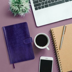 Ежедневник датированный 2026 А5 138x213 мм, BRAUBERG "Legend", под кожу, застежка, фиолетовый, 117069 - фото 5