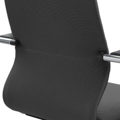 Кресло офисное МЕТТА "SU-B-10" хром, ткань-сетка, сиденье и спинка мягкие, черное - фото 10