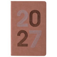 Ежедневник датированный 2027, А5, 138х213 мм, BRAUBERG "Scripted", под кожу, вышивка, розовая пудра, 118001 - фото 3