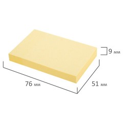 Блок самоклеящийся (стикеры) STAFF STANDARD, ПАСТЕЛЬНЫЙ 76х51 мм, желтый, 100 листов, 116581 - фото 3