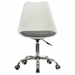 Кресло стул BRABIX "Eames MG-310 CH", хром, пластик белый, ткань серая, 532924 Кресло стул BRABIX "Eames MG-310 CH", хром, пластик белый, ткань серая, 532924 - фото 2