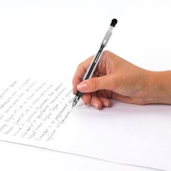 Ручка гелевая с грипом BRAUBERG "Fine Gel", ЧЕРНАЯ, игольчатый узел 0,5 мм, линия письма 0,35 мм, 141180 - фото 8