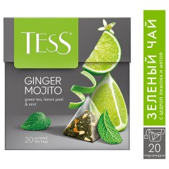 Чай TESS "Ginger Mojito" зеленый с ароматом мяты, цедрой лимона, имбирем, 20 пирамидок по 1,8 г, 0788-12 - фото 7