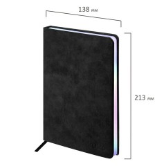 Ежедневник датированный 2026 А5 138х213 мм, BRAUBERG "Ice", под кожу, черный, 117393 - фото 2