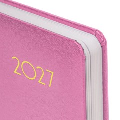 Ежедневник датированный 2027, МАЛЫЙ ФОРМАТ, 100х150 мм, А6, BRAUBERG "Select", балакрон, розовый, 118116 - фото 4