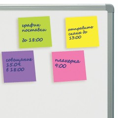 Блок самоклеящийся (стикеры), компактные, STAFF НЕОНОВЫЙ, 51х51 мм, 400 листов, 8 цветов, 115583 - фото 5