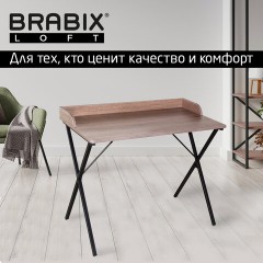Стол на металлокаркасе BRABIX "LOFT CD-008", 900х500х780 мм, цвет морёный дуб, 641863 - фото 9