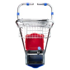 Тележка уборочная BRABIX, 2-съемных ведра по 15 л, отжим, корзина, держатель для мусорного мешка с поддерживающей платформой, 601500 - фото 7