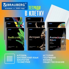 Тетради предметные, КОМПЛЕКТ 10 ПРЕДМЕТОВ, 48 л., глянцевый лак, BRAUBERG, "BLACK & BRIGHT", 403560 - фото 19