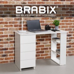 Стол письменный/компьютерный BRABIX "Scandi CD-016", 1100х500х750 мм, 4 ящика, белый, 641891, ЦБ013707-1 - фото 24