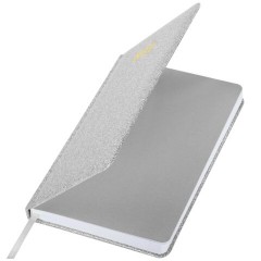 Ежедневник датированный 2027, А5, 138x213 мм, BRAUBERG "Sparkle", под кожу, блестки, серебристый, 117967 - фото 4