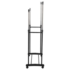 Вешалка для плечиков двухъярусная BOOMHOUSE (БУМХАУС) GR-003 (900-1600x800x400 мм), пластик/металл, черный/хром, 701438 - фото 3