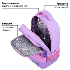 Рюкзак BRAUBERG STAR, 1 отделение, 5 карманов, "Dreamy cat", сиреневый, 40x29x13 см, 271424 Рюкзак BRAUBERG STAR, 1 отделение, 5 карманов, "Dreamy cat", сиреневый, 40x29x13 см, 271424 - фото 15