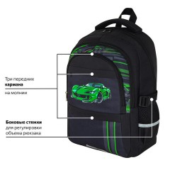 Рюкзак BRAUBERG VIBE, 2 отделения, 5 карманов, "Green car", 40х28х14 см, 272088 Рюкзак BRAUBERG VIBE, 2 отделения, 5 карманов, "Green car", 40х28х14 см, 272088 - фото 12