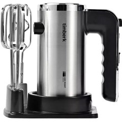 Миксер TIMBERK T-HM40S49, 550 Вт, 5 скоростей, 2 венчика, 2 крюка для теста, подставка, стальной - фото 3
