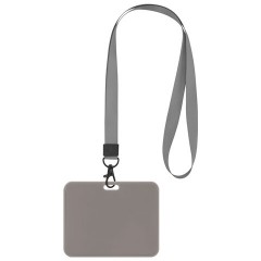 Бейдж горизонтальный (54х85 мм), лента 45 см с карабином, СЛАЙДЕР, серый, BRAUBERG EXTRA, 238835 - фото 2