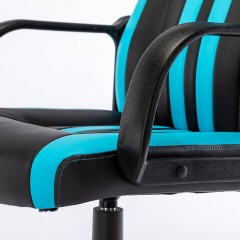 Кресло компьютерное BRABIX "Stripe GM-202", экокожа, черное/голубое, 532509 Кресло компьютерное BRABIX "Stripe GM-202", экокожа, черное/голубое, 532509 - фото 9