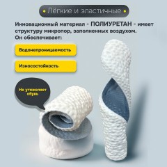 Стельки для обуви АНАТОМИЧЕСКИЕ ДЫШАЩИЕ, материал PU PRO, размер RU 39-44 / EU 40-45, с линиями выреза, SHEGRA (ШЕГРА), 700737 - фото 13